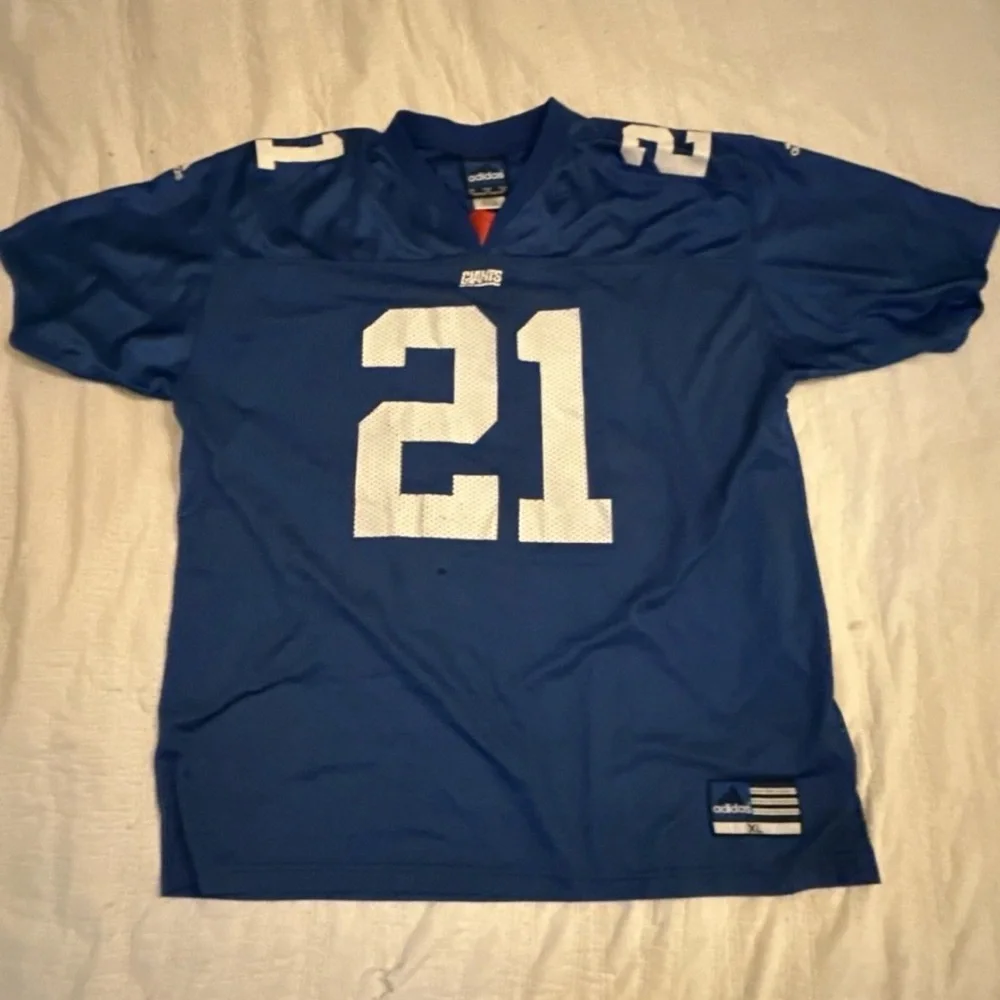 New York Giants Tiki Barber #21 Blue Mesh NFL Adidas Size XL Football Jersey